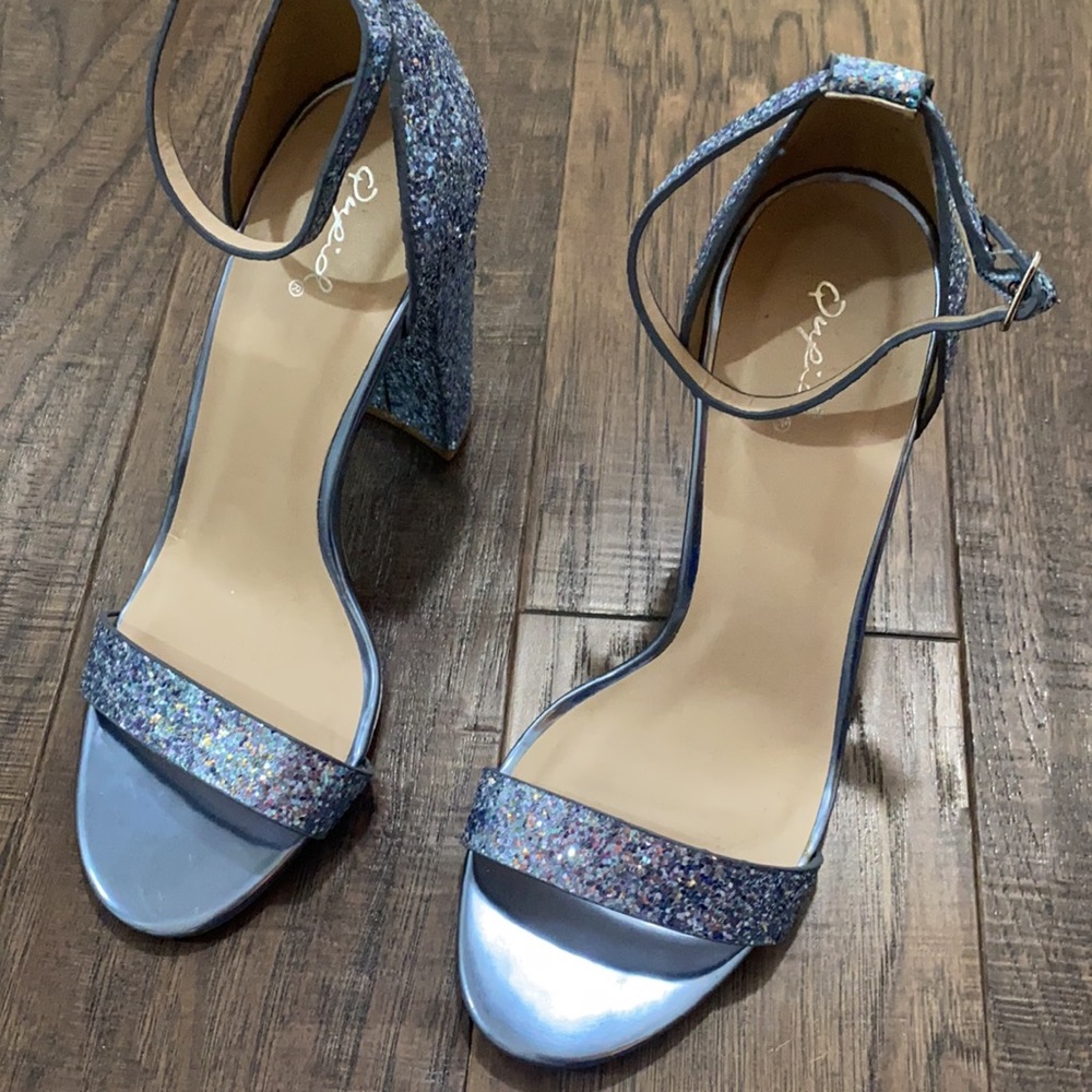 NEW blue sparkle heels